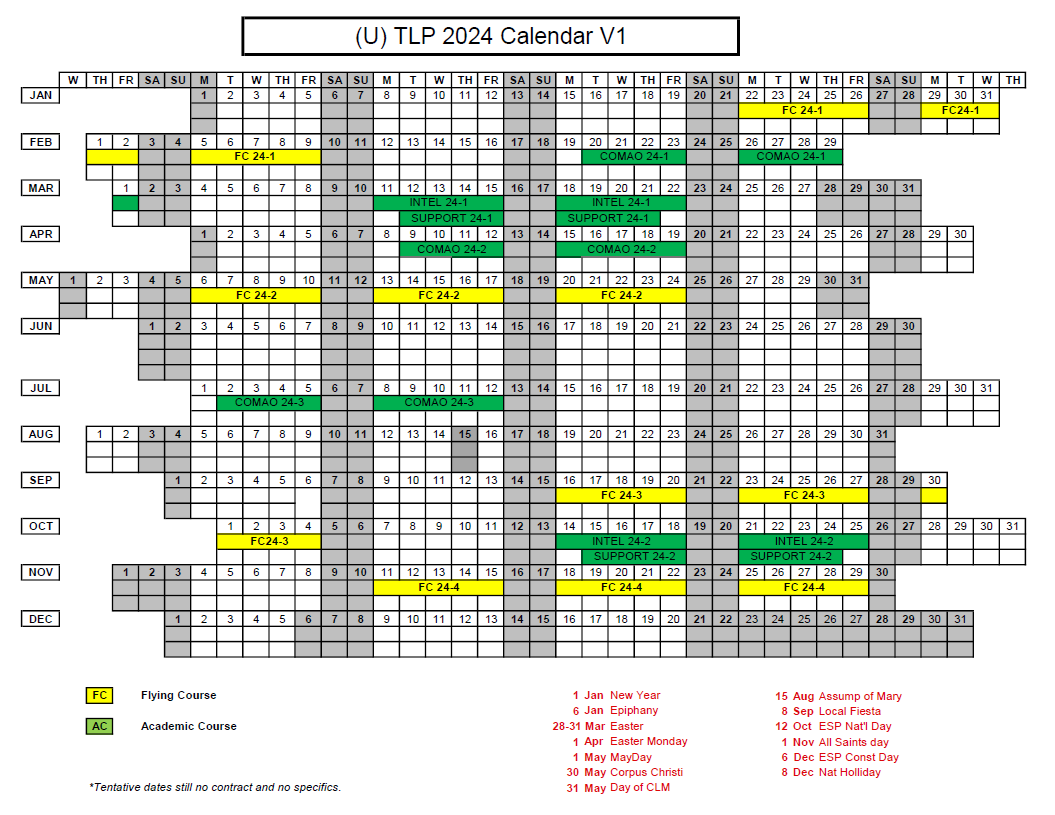 Calendar 2024 Tactical Leadership Programme