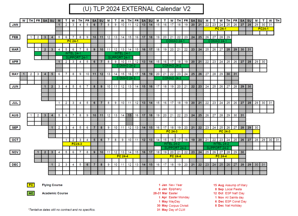 Calendar 2024 Tactical Leadership Programme